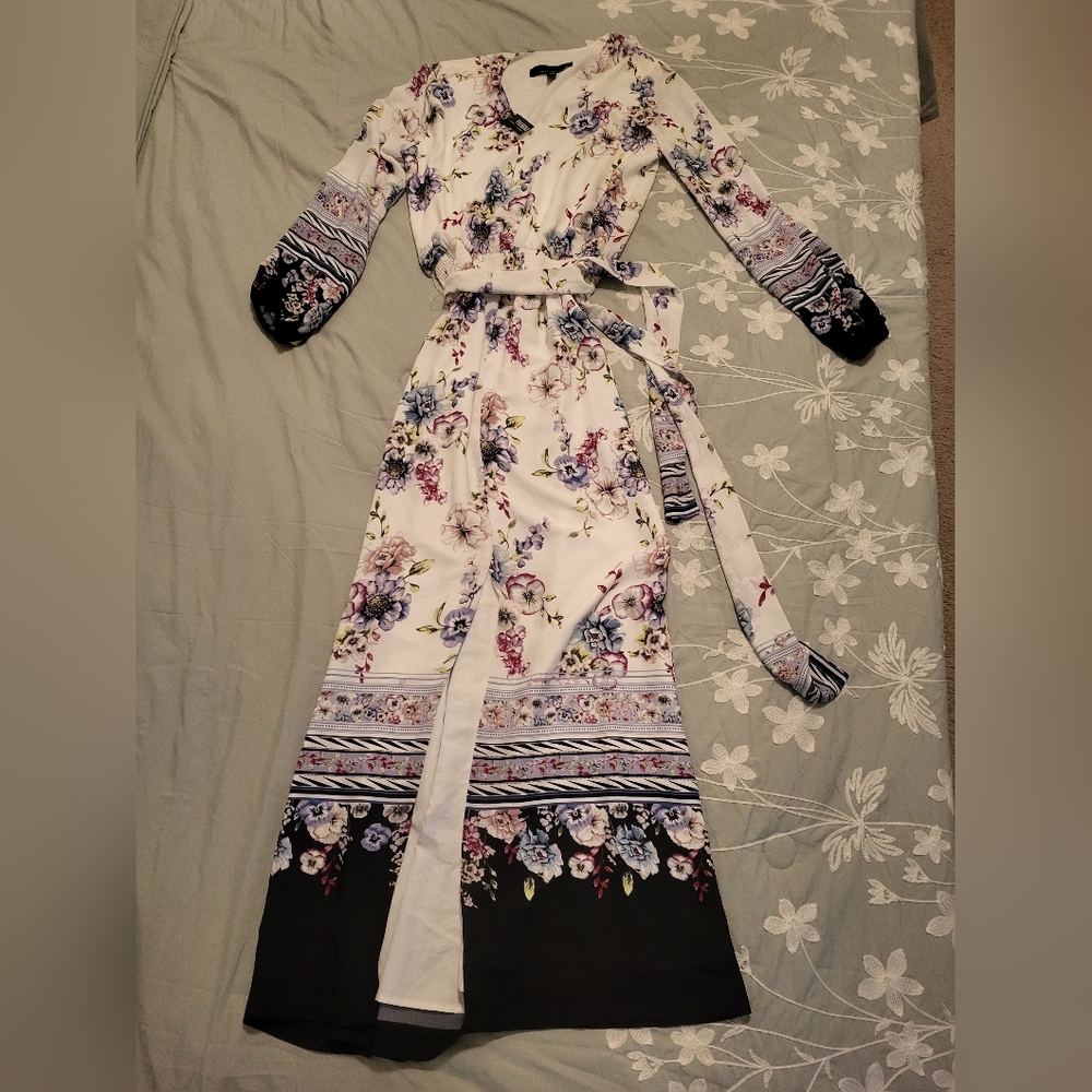 Petite Long-Sleeve Smocked Waist Maxi Dress(32)